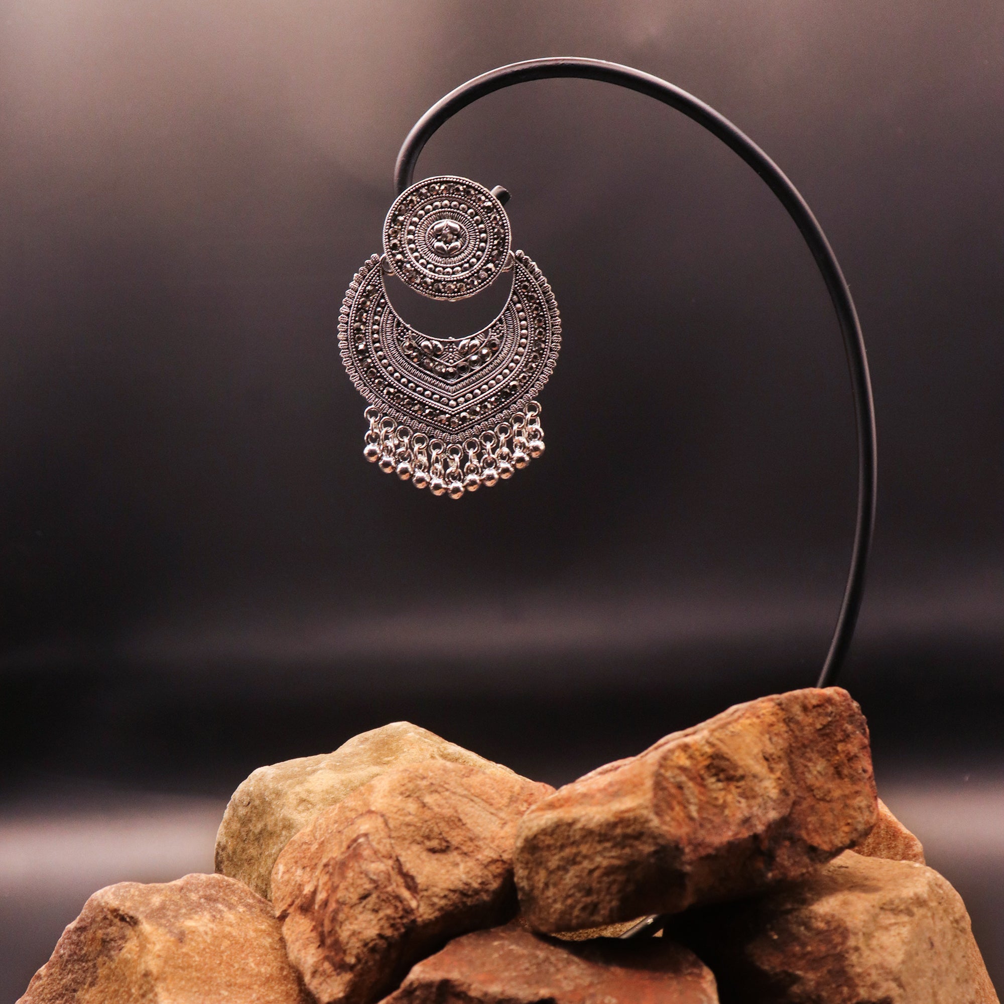 Chandrika ARC | Oxidised Statement Earrings