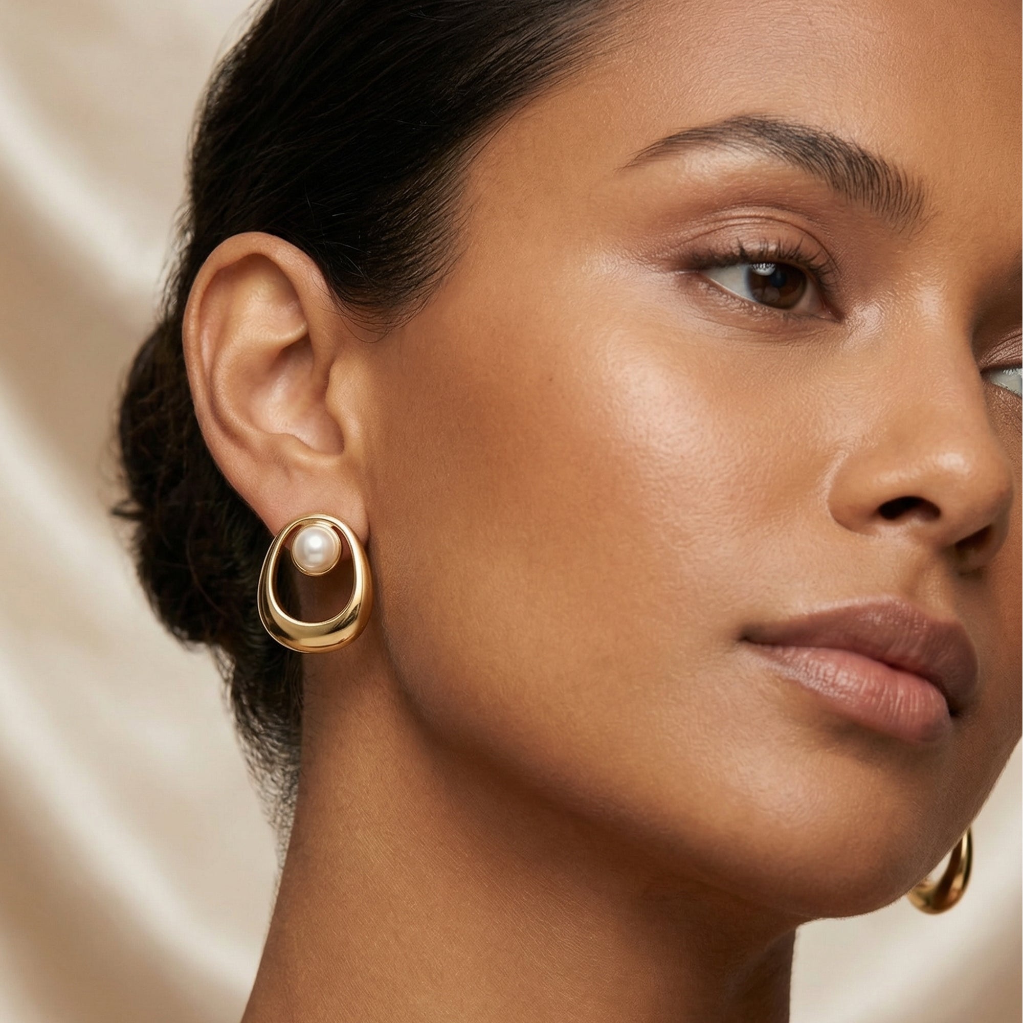 Luna Drop Pearl Earrings