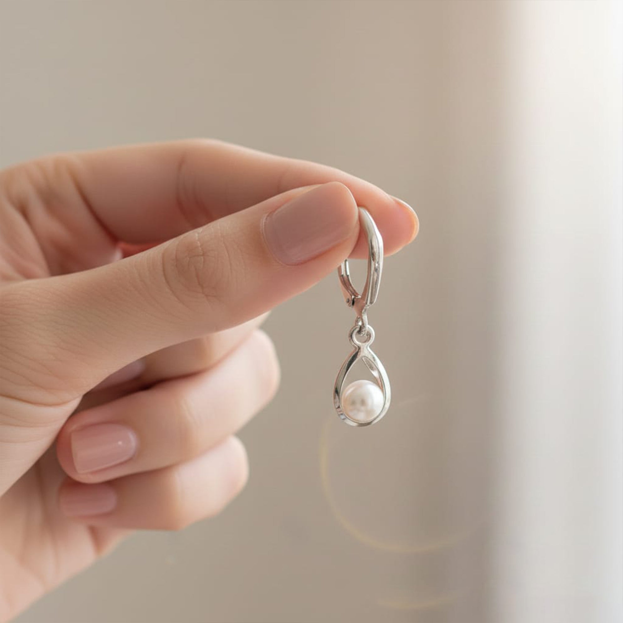 Silk Pearl Drop | Minimal Earring For Women | Drop Earring