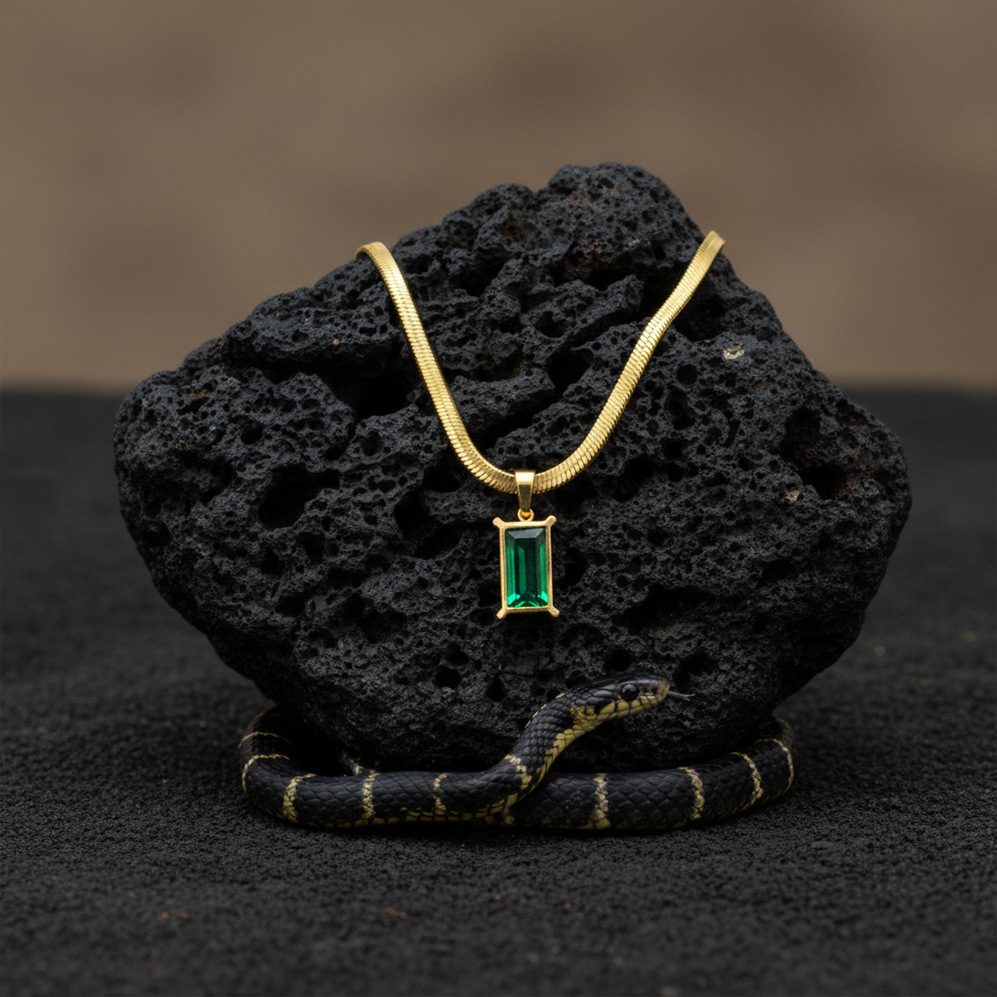 Hiss-teric Gem Pendant | Anti-Tarnish Pendant | Snake chain Pendant