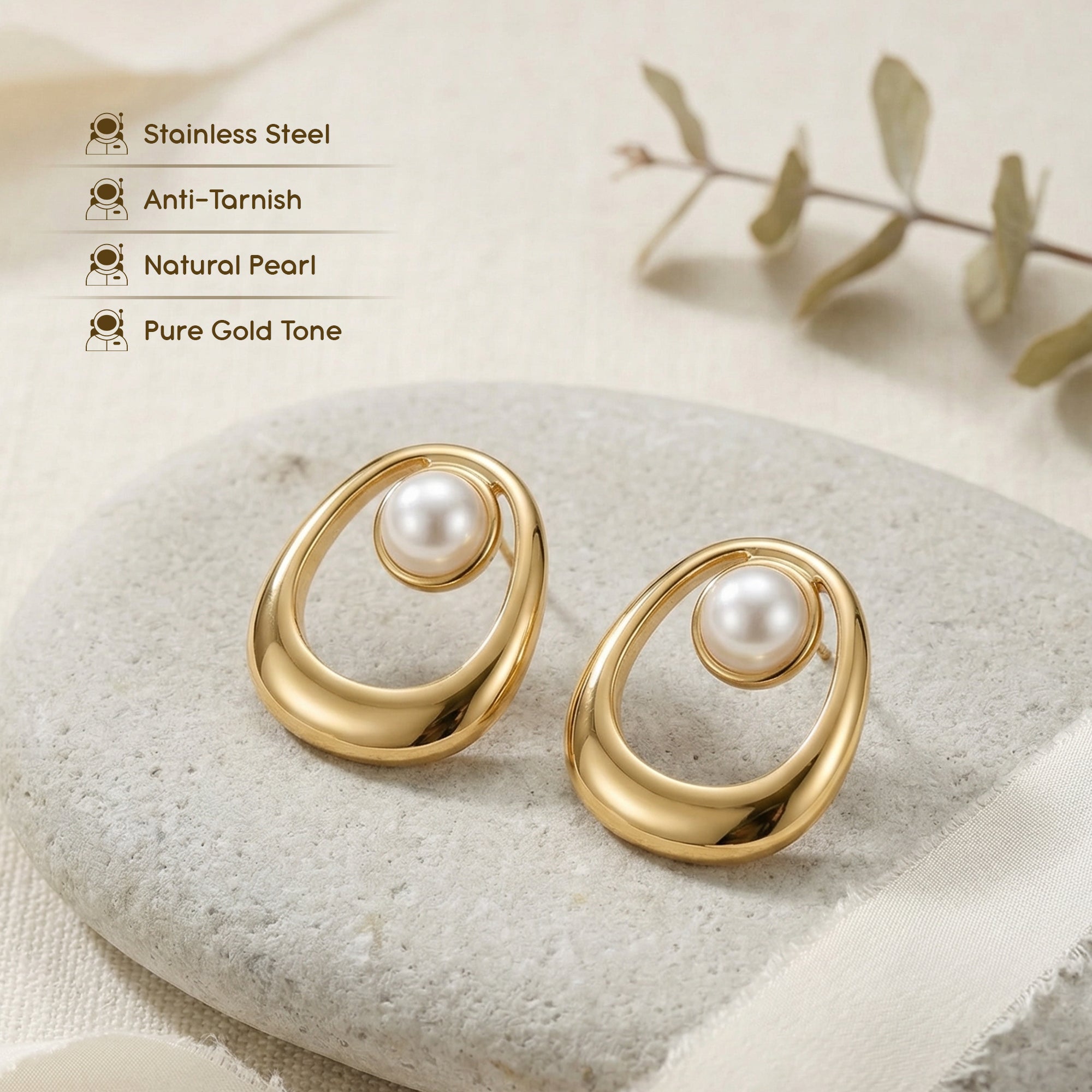 Luna Drop Pearl Earrings