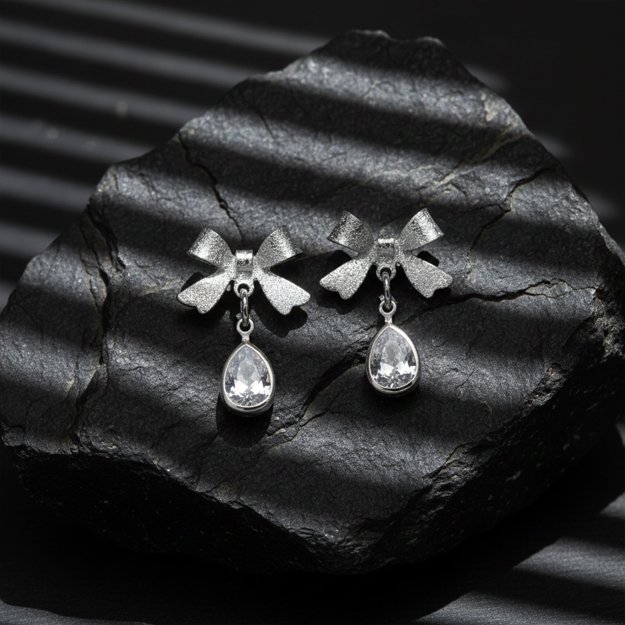 Bow Drop Glam | Minimal Earring for women