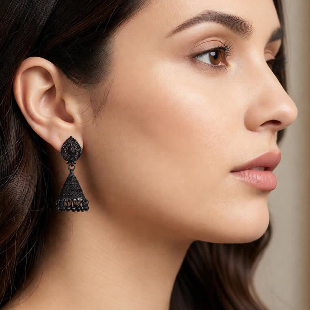 Charcoal Leaf Jhumki