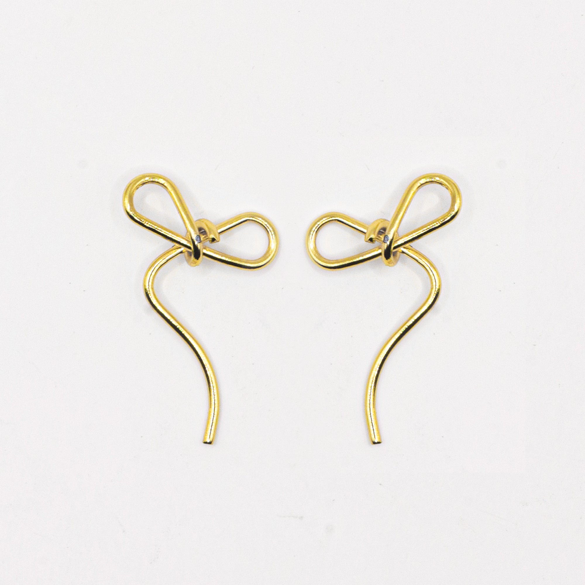 Bow Bliss Stud Earrings | Minimal Gold-Tone Earring | Earring for women